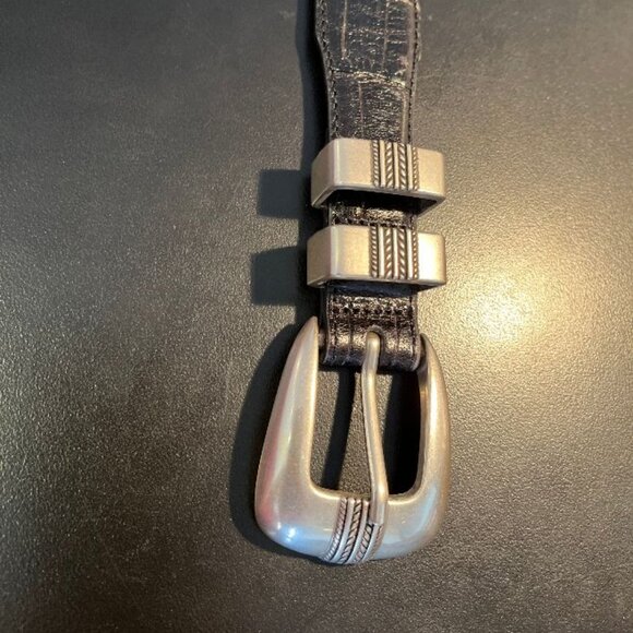 Jos A Bank Black Crocodile Embossed Leather Belt - Picture 2 of 8